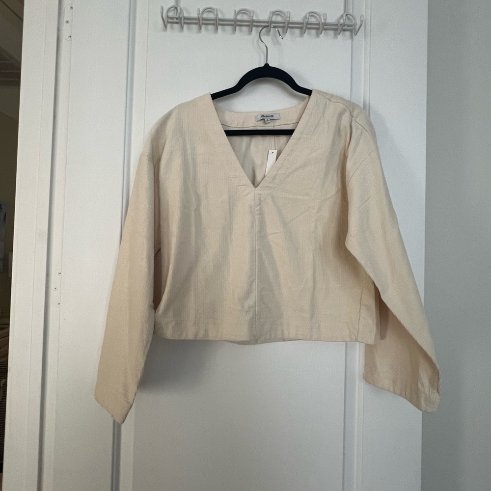 Madewell Cream V-Neck Women's Top